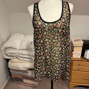 Size Large. BCBGeneration sheer floral print tank.